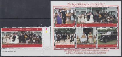 Royal weddings corner stamps + mini-sheet, Királyi esküvő ívsarki bélyeg + kisív