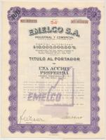Argentína / Buenos Aires 1947. "EMELCO S.A." részvénye szelvényekkel T:II Argentina / Buenos Aires 1947. "GIFFEY PRETRE ET Cie" share with coupons C:XF