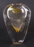 Szív alakú üveg váza, hibátlan, m:19 cm