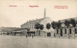 Nagykőrös, Vladár-féle gőzmalom, közgazdasági bank, gabonapiac; Bazsó Lajos kiadása