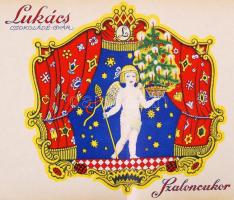 cca 1920-1930 A Lukács Csokoládégyár szaloncukor feliratú színes nyomtatványa.
