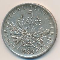 Franciaország 1960. 5Fr Ag T:2 France 1960. 5 Francs Ag C:XF Krause KM#926