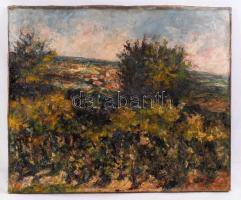 Olvashatatlan jelzéssel: Tájkép. Olaj, vászon, 50×60 cm