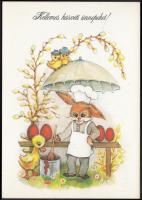 Rátonyi Róbert (1923-1992)színművész által aláírt húsvéti üdvözlő képeslap