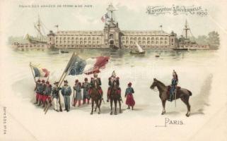 1900 Paris, Exposition Universelle, Palais des armées de terre & de mer; Serie 535. No. 24. / Expo, litho