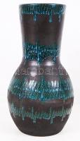 Retró váza, festett kerámia, jelzett, hibátlan, m:31 cm, d:11 cm