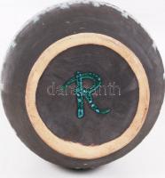 Retró váza, festett kerámia, jelzett, hibátlan, m:31 cm, d:11 cm