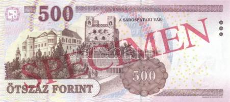 2010. 500Ft "MINTA" és "SPECIMEN" piros felülnyomással T:I