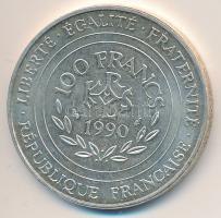 Franciaország 1990. 100Fr Ag "Nagy Károly" T:2 France 1990. 100 Francs Ag "Charles the Great" C:XF Krause KM#982