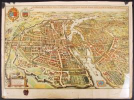 cca 1970 Merian-féle Párizs térkép modern másolata, 47x34 cm.