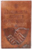 Csepel Művek "Szocialista együttműködésért" feliratú bronz plakett, 24×15 cm