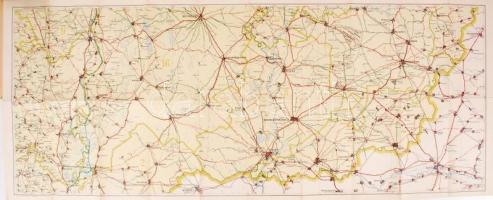 cca 1930 Részletes Magyar Autóstérkép 6. Szeged-Arad, tervezte Gergely Endre jó állapotban / Automob...