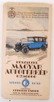 cca 1930 Részletes Magyar Autóstérkép 6. Szeged-Arad, tervezte Gergely Endre jó állapotban / Automob...