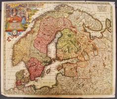 cca 1970 Matthaus Seutter-féle Dánia térkép, 39x47 cm.