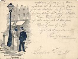 1898 London policeman, minicard s: Jess G. (?) (11.5 × 9 cm)
