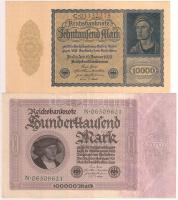 Német Birodalom / Weimari Köztársaság 1922. 10.000M + 1923. 100.000M T:I- Germany / Weimar Republic 1922. 10.000 Mark + 1923. 100.000 Mark C:AU