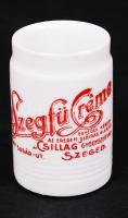 Porcelán gyógyszeres üvegcse "Javított Kerti Szegfü Créme egyedül készíti az eredeti előírás al...