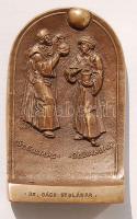 2001. Extrém nagyalakú Br kisplasztika "St.Cosmas-St.Damian" személyes ajándékul Dr. Gács Gyulának a művésztől. Szign:Várhegyi György T:2