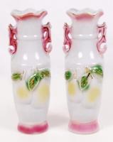 Körte mintás páros váza (2 db), jelzetlen, egyik mázhibás, m: 20 cm