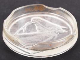 Lovat ábrázoló üveg hamutartó / Glass ashthray with horse 11 cm