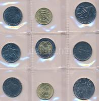 Vatikán 1985-1988. 50L-200L "II. János Pál" (9x) szettben T:1 Vatican 1985-1988. 50 Lire - 200 Lire "John Paul II" (9x) in set C:UNC