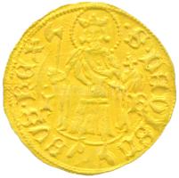 1387-1437. Aranyforint Au "Zsigmond" (3.63g) korabeli hamisítványa, nem létező verdejellel, a verőtő megugrásával keletkezett dupla-verettel. T:2,2- Hungary 1387-1437. Goldgulden Au "Sigismund" (3.63g) Counterfeit of it`s age. With non-existing mint-mark and with a slight double-strike. C:VF
