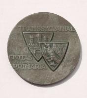 1940-es évek "Kolozsvár-Mátyás király" nagyalakú fém plakett T:2 (repedéssel, minden ilyen...