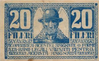 Temesvár 1919. december 1. 20f román nyelvű városi szükségpénz T:III- Adamo TEM-2.2