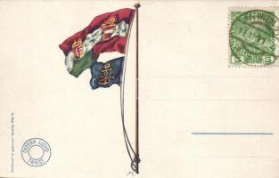 SS Heluan, Österreichische Lloyd, Triest, litho flag on backside s: Harry Heusser