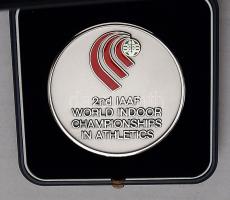 1989. "Bpest-Atlétikai VB" nagy, fém plakett díszdobozban. Szign:Bertoni T:1