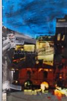 Gyémánt László (1935-): Philadelphia. Festett fotó "gyémántográfia", jelzett, hátul dediká...