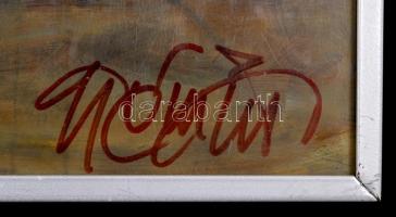 Gyémánt László (1935-): Philadelphia. Festett fotó "gyémántográfia", jelzett, hátul dediká...