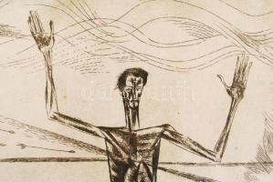 Plugor Sándor (1940-1999): Szabadság-szerelem. Fémkarc 10/4, papír, jelzett, fóliában, 30×28 cm