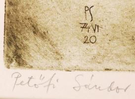 Plugor Sándor (1940-1999): Szabadság-szerelem. Fémkarc 10/4, papír, jelzett, fóliában, 30×28 cm