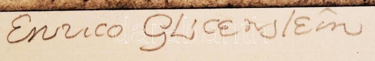 Enrico Glicenstein (1870-1942): Találkozás. Rézkarc, hártyapapír, jelzett, 20×25 cm /Henryk (Enrico)...