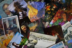 50 db főleg modern festményreprodukció, benne több régi / 50 mainly modern painting reproductions, between them old cards too