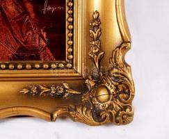 Herpai Zoltán (1951-2011): A kalapos művész. Olaj, farost, jelzett, keretben, 40×30 cm