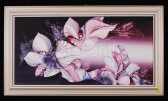 Markó Erzsébet (1947-): Ősz. Akril, farost, jelzett, keretben, 78×39 cm