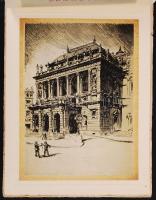 A brit szállodatulajdonosok budapesti látogatásának programfüzete (1926) 8 db 12x17 cm-es litográfiá...