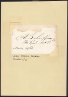 1865 Albin Francis Schoepf (1822-1886) amerikai polgárháborús tábornok saját kezű aláírása névkártyán /  1865 Albin Francis Schoepf brigadiers general autograph signature