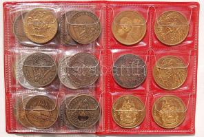 80 db főleg MÉE modern Br fém plakett kevés régivel, éremtartóban T:PP,BU,2