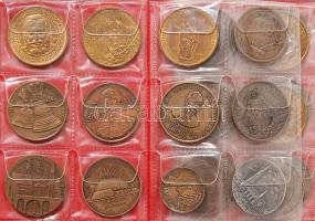 80 db főleg MÉE modern Br fém plakett kevés régivel, éremtartóban T:PP,BU,2