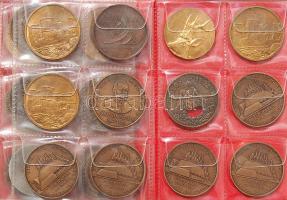 80 db főleg MÉE modern Br fém plakett kevés régivel, éremtartóban T:PP,BU,2