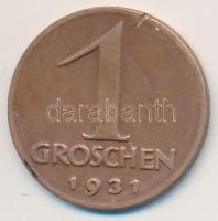 Ausztria 1931. 1Gr Br T:2 Austria 1931. 1 Groschen Br C:XF Krause KM#2836