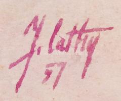 Joláthy Attila (1927-1998): Franciaországi akvarellek. Akvarell, papír, jelzett, paszpartuzott, 4db,...