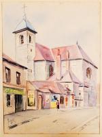 Joláthy Attila (1927-1998): Franciaországi akvarellek. Akvarell, papír, jelzett, paszpartuzott, 4db,...