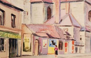 Joláthy Attila (1927-1998): Franciaországi akvarellek. Akvarell, papír, jelzett, paszpartuzott, 4db,...