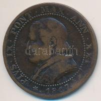 Vatikán 1867R 1 Soldo Cu "IX. Pius" T:3
Vatican 1867R 1 Soldo Cu "Pius IX" C:F
K...