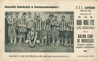 1913 Húsvéti üdvözlet a Ferencvárosból, Racing Club de Bruxelles; ifj. Kellner Ernő kiadása (EB)