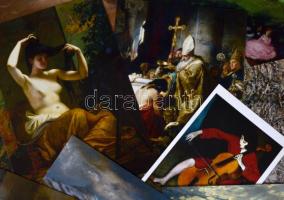 50 db modern, kiváló minőségű reprint művészlap, ebből 18 db nagy méretű képeslap (15 x 21 cm), a Magyar Nemzeti Galéria sorozata / 50 modern reprint postcards, artists, excellent quality, series of Hungarian National Gallery, including 18 large postcards